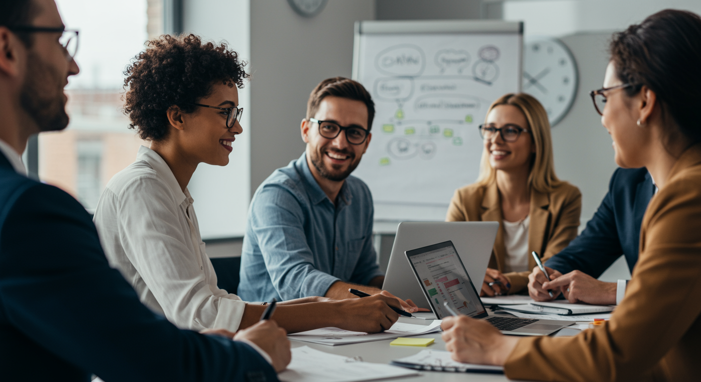 Illustration éditoriale pour Développer des Compétences Professionnelles Clés pour Réussir